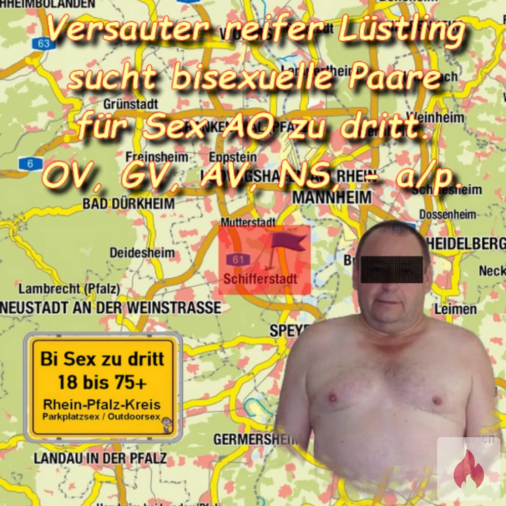 Suche tabulose bisexuelle Paare für AO Sex zu dritt. - Rheinland-Pfalz / Rhein-Pfalz-Kreis - Kontaktanzeige