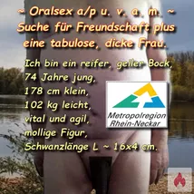 Suche für Freundschaft plus eine tabulose dicke Frau.